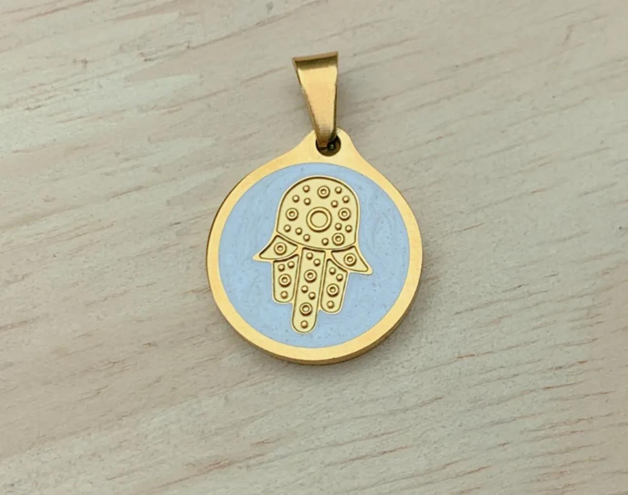 צ׳ארמ מטבע חמסה טורקיז זהב