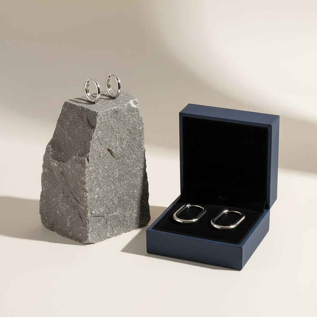 עגיל חישוק קלאסי אובלי