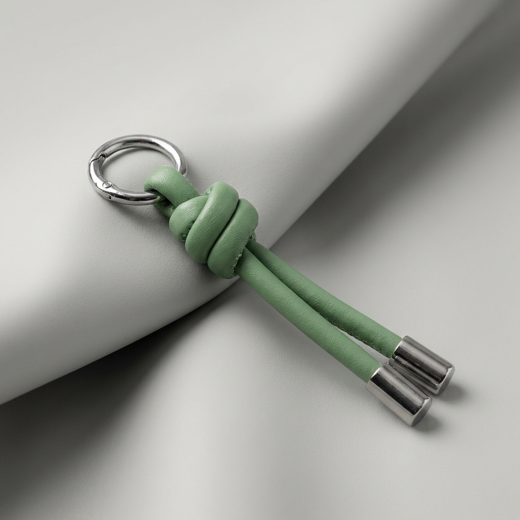 מחזיק מפתחות דמוי עור ירוק
