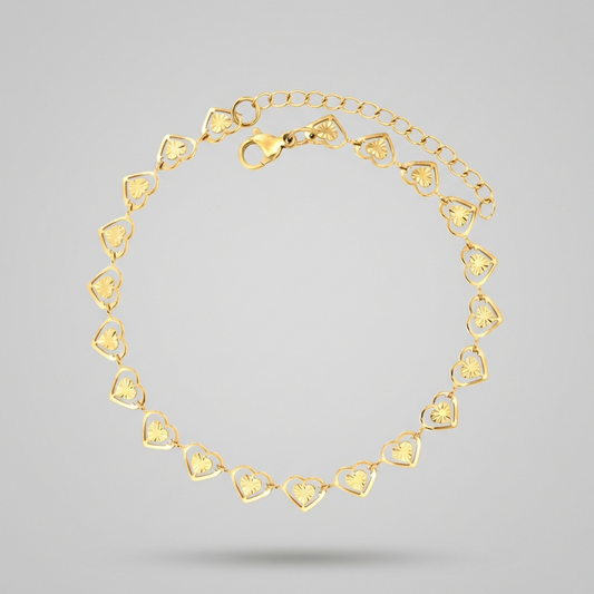 צמיד לב שלי זהב