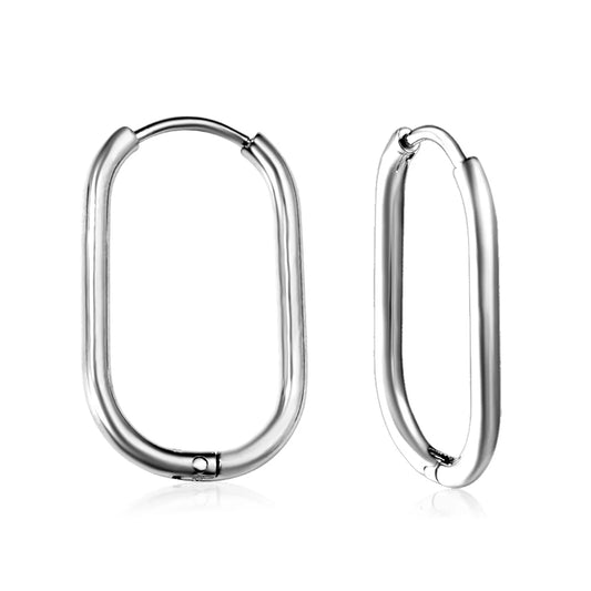 חישוק מרובע קלאסי בצבע כסף