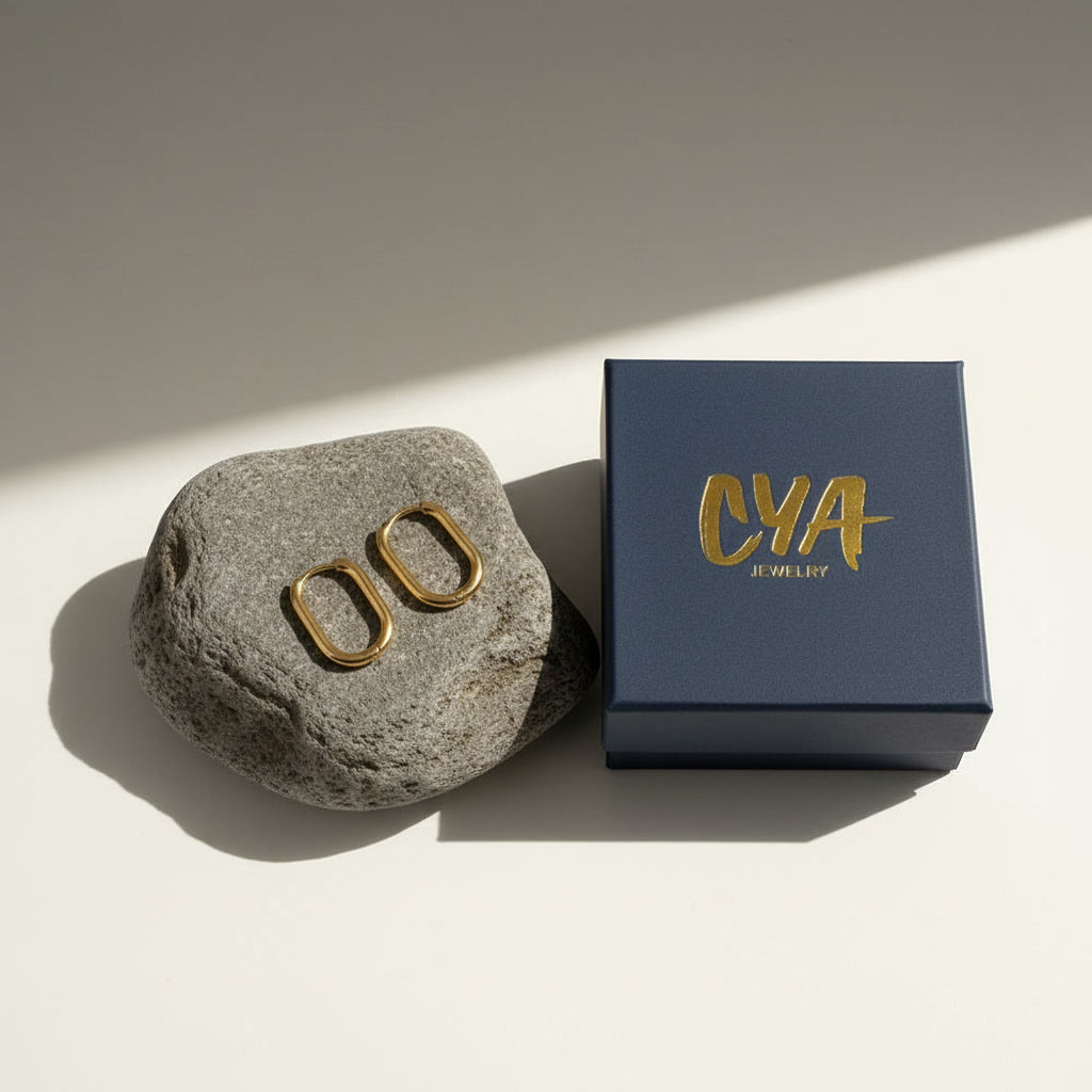 עגיל חישוק קלאסי אובלי