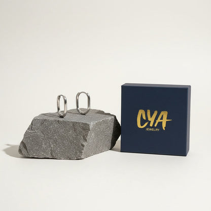 עגיל חישוק קלאסי אובלי