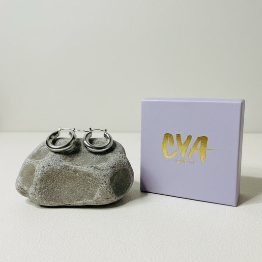 עגילי חישוק עבים כסף