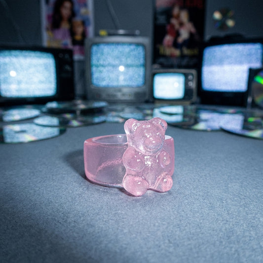 טבעת דובון גומי כי למה לא?! (ורוד חלבי כזה)