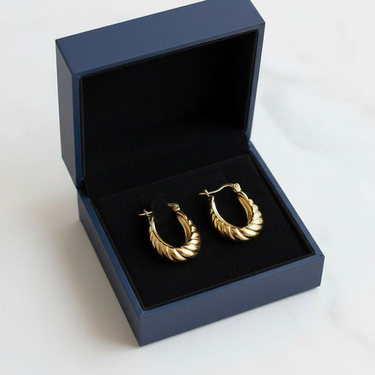 עגילי חישוק מרוקו עם טוויסט