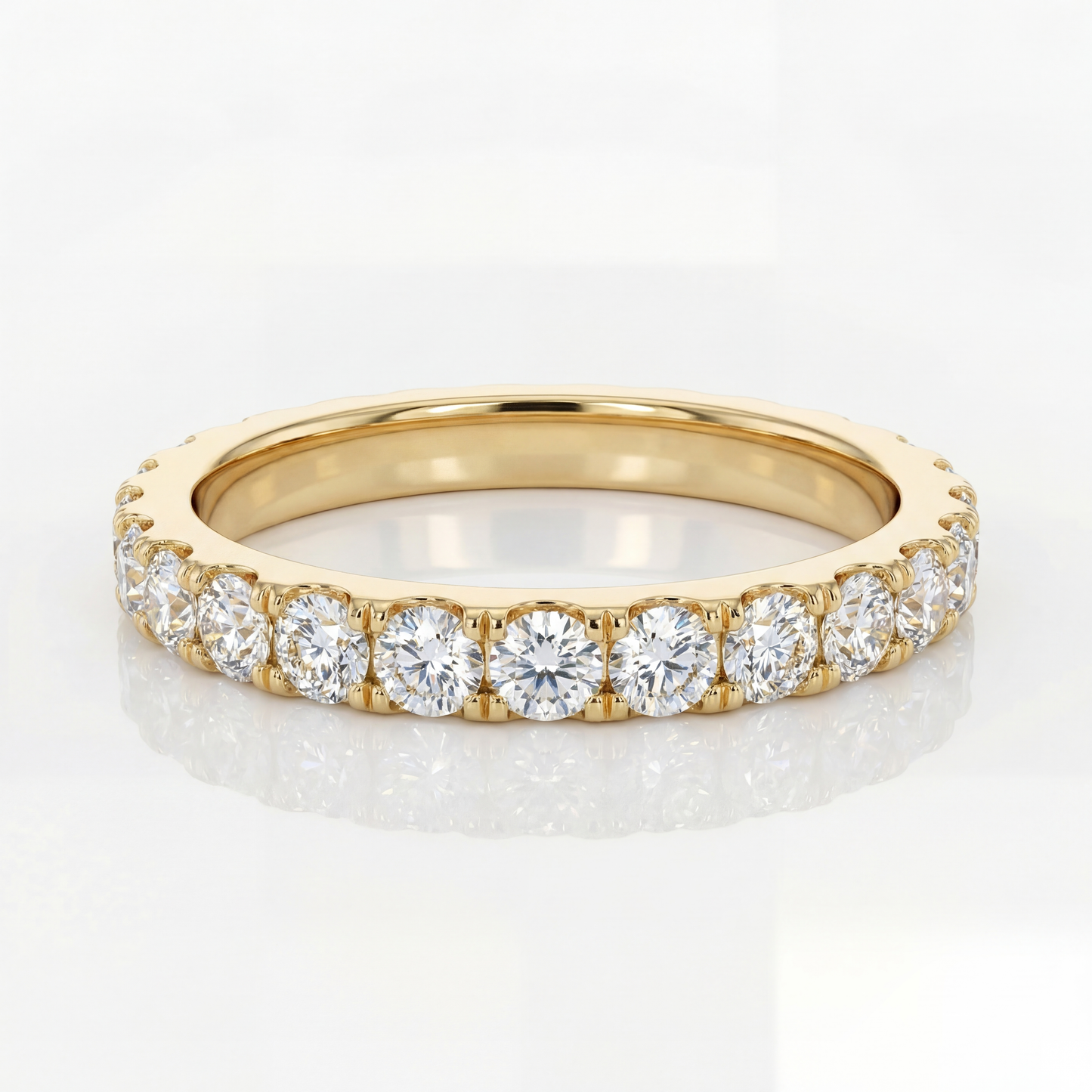 3/4 Eternity Ring - 14K Gold Natural Diamond