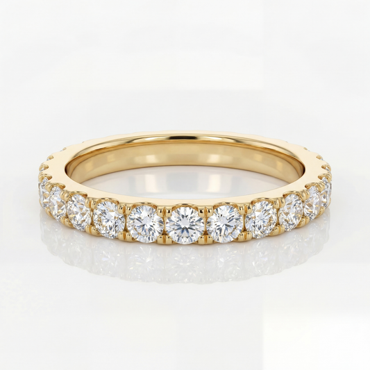 3/4 Eternity Ring - 14K Gold Natural Diamond