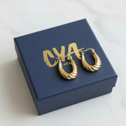 עגילי חישוק מרוקו עם טוויסט