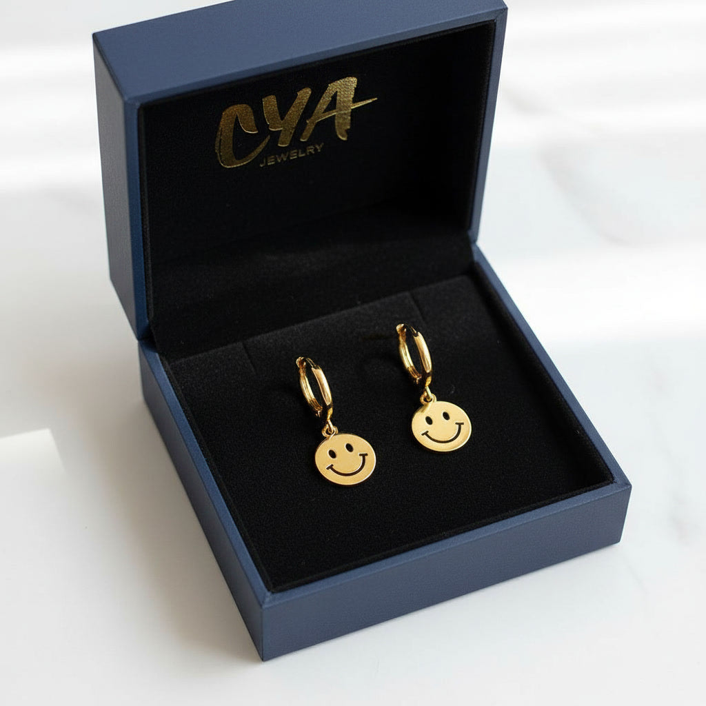 עגילי חישוק סמיילי