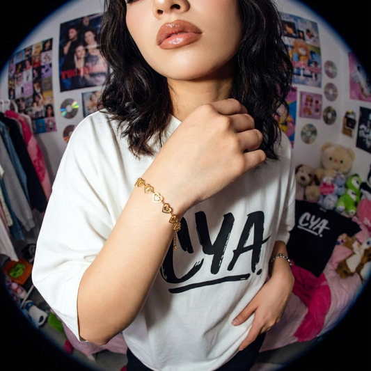 צמיד לב שלי כסף