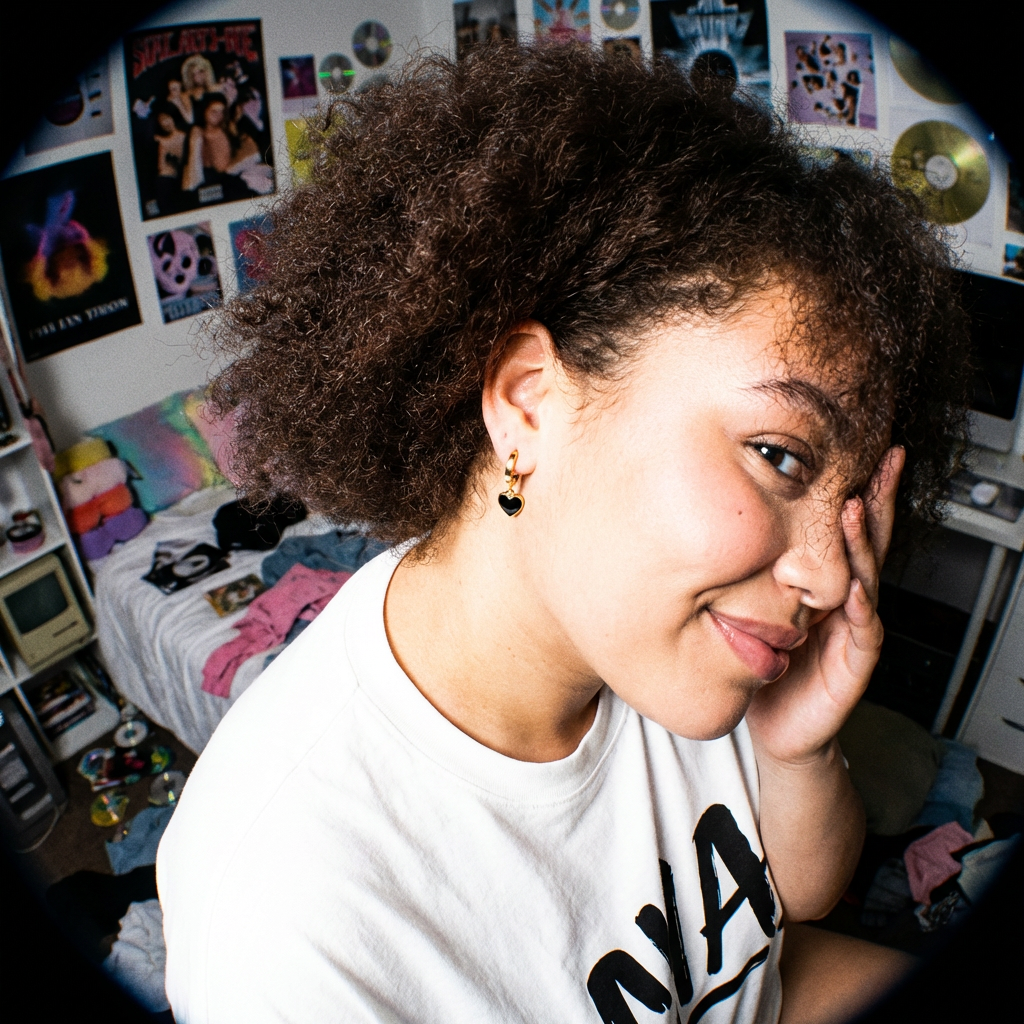 עגילי חישוק עם לב שחור