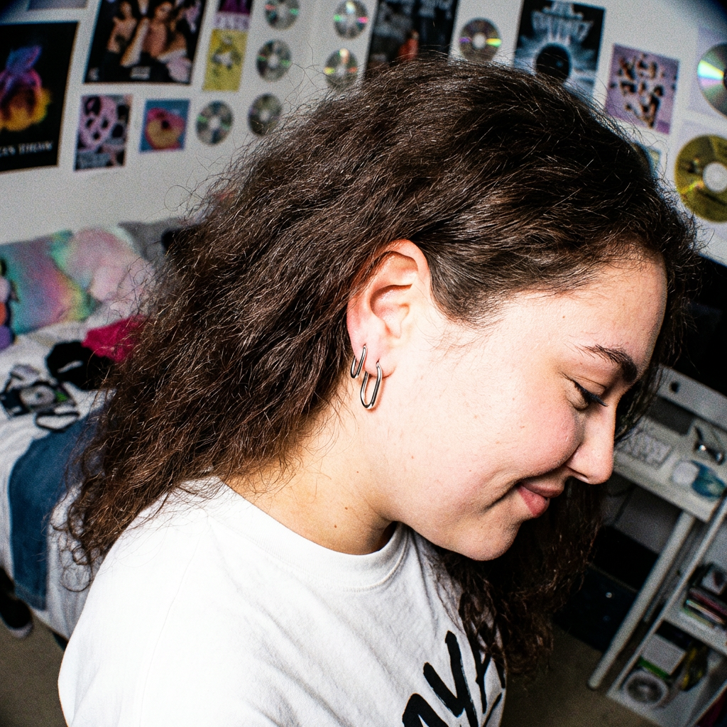 עגיל חישוק קלאסי אובלי