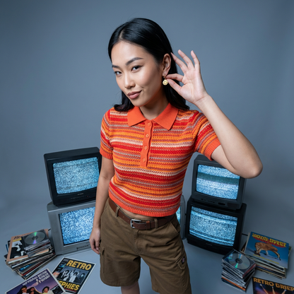 עגילי חישוק סמיילי