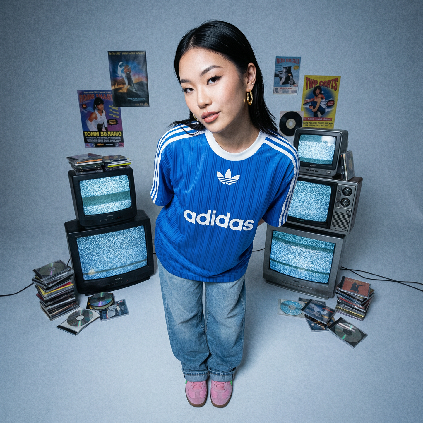 עגילי חישוק עבים עם טקסטורה