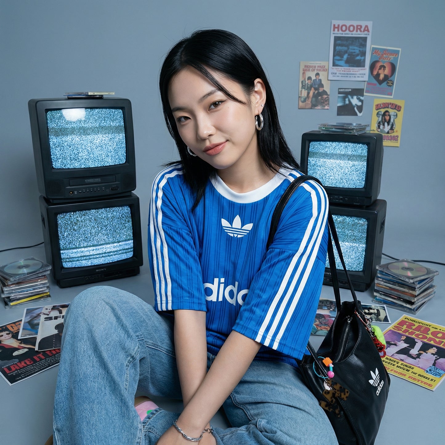 עגילי חישוק עבים עם טקסטורה