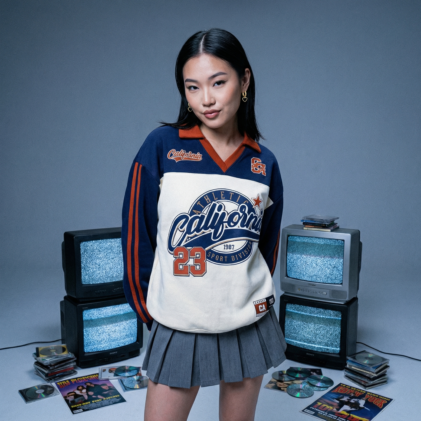 עגילי חישוק עם לב שחור