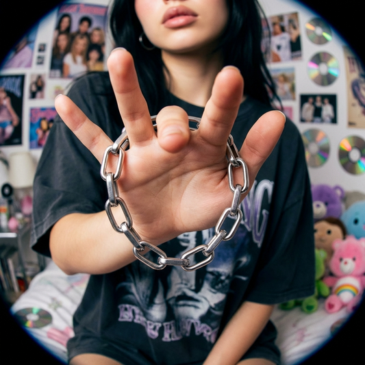 צמיד צ׳אנקי מרובע כסף